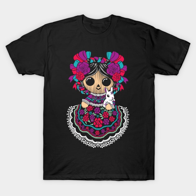 Cute Lele Mexican Doll Embroidery Effect Mex Art